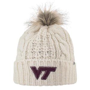 Virginia Tech White/Cream Beanie w/ Pom-Pom